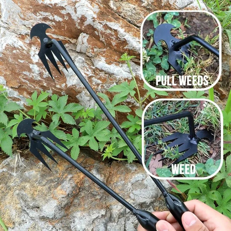 Gardening Tools Hoe - เครื่องมือทำสวน 2-in-1 แบบใช้มือ คราดดิน ปลูกเมล็ด กำจัดรากหญ้า