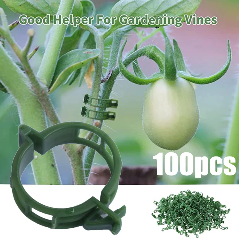 Gardening Tools Hoe - 100 PCS/พืชสนับสนุนคลิปผูกพลาสติก Trellis Stake คลิปสวน Veggie