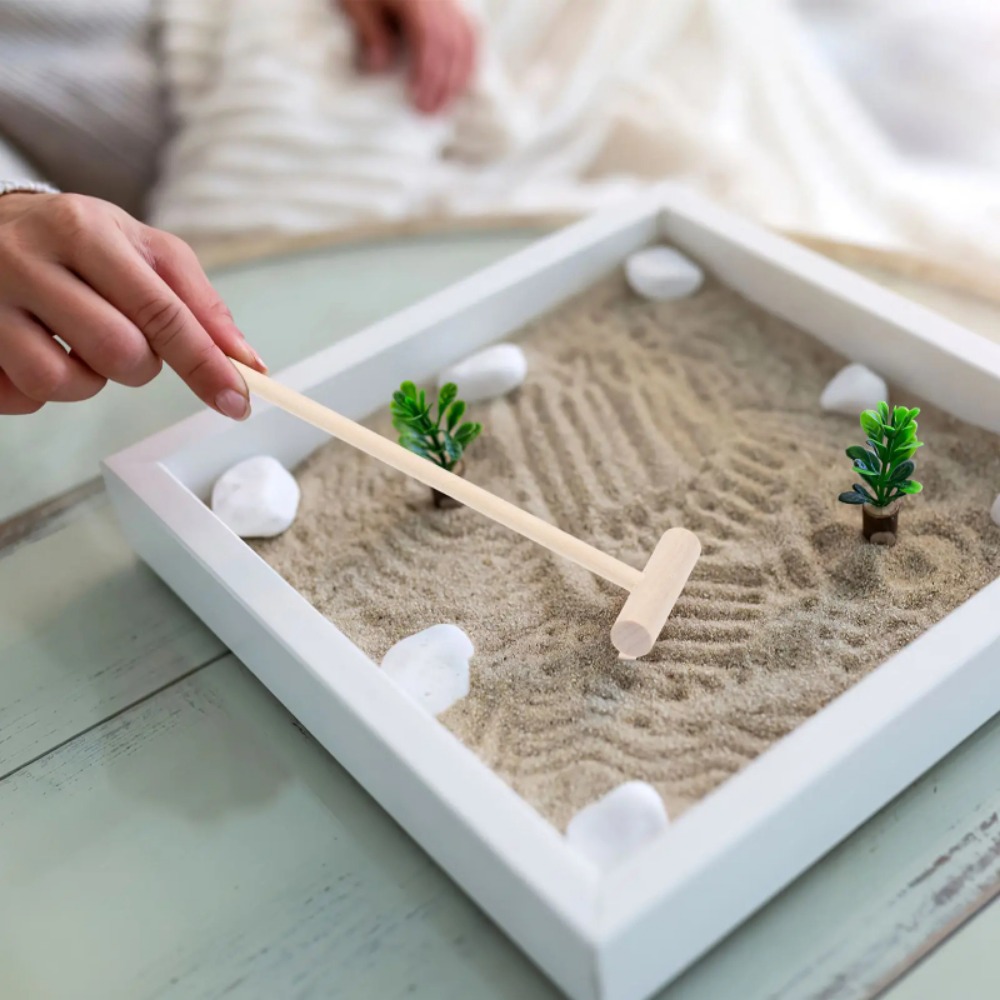 Zen Gardening Tools - ชุดคราดไม้ไผ่ขนาดเล็ก 6 ชิ้น สำหรับตกแต่งสวนเซน ตกแต่งโต๊ะทำงาน ตกแต่งกระบะทราย