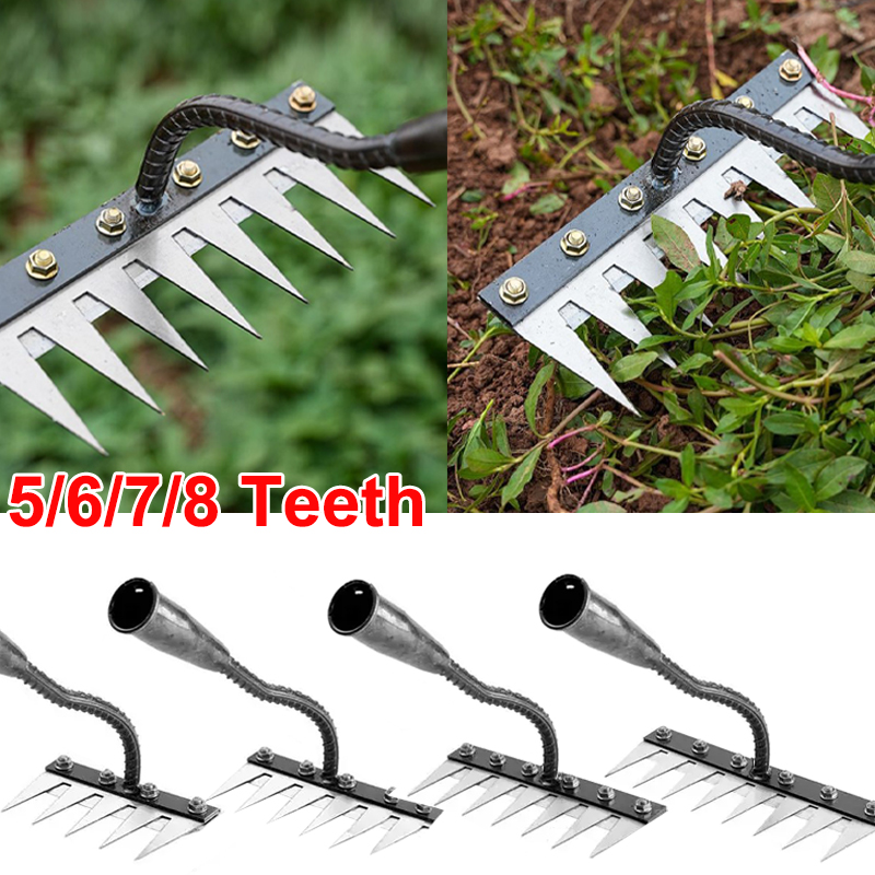 5/6/7/8 ฟันเหล็กสวน Hoe Weedin - Gardening Tools Hoe บทวิจารณ์และราคา