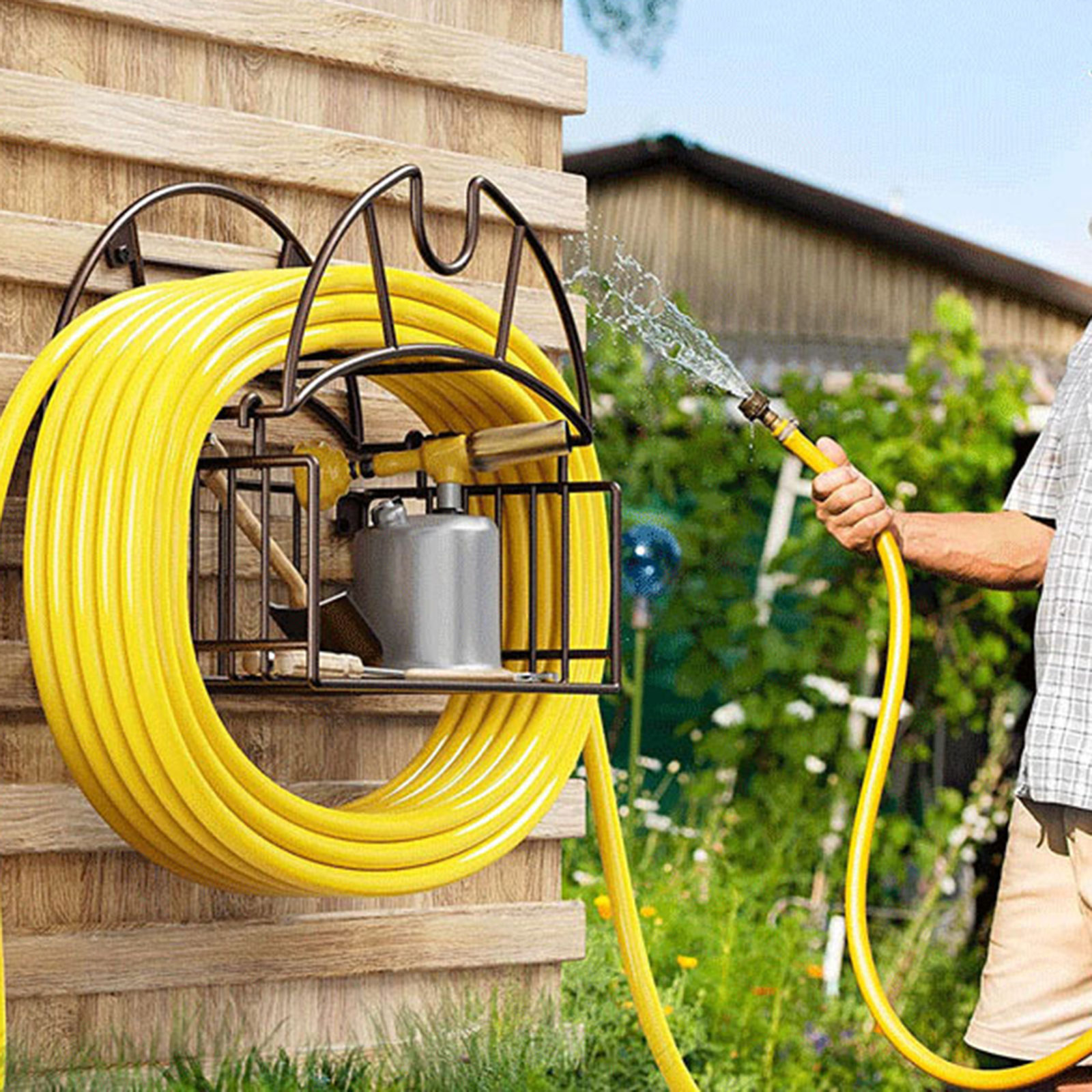 Wall Mount Garden ผู้ถือท่อเคร - Gardening Tools Hoe บทวิจารณ์และราคา